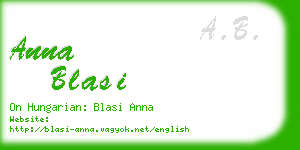 anna blasi business card